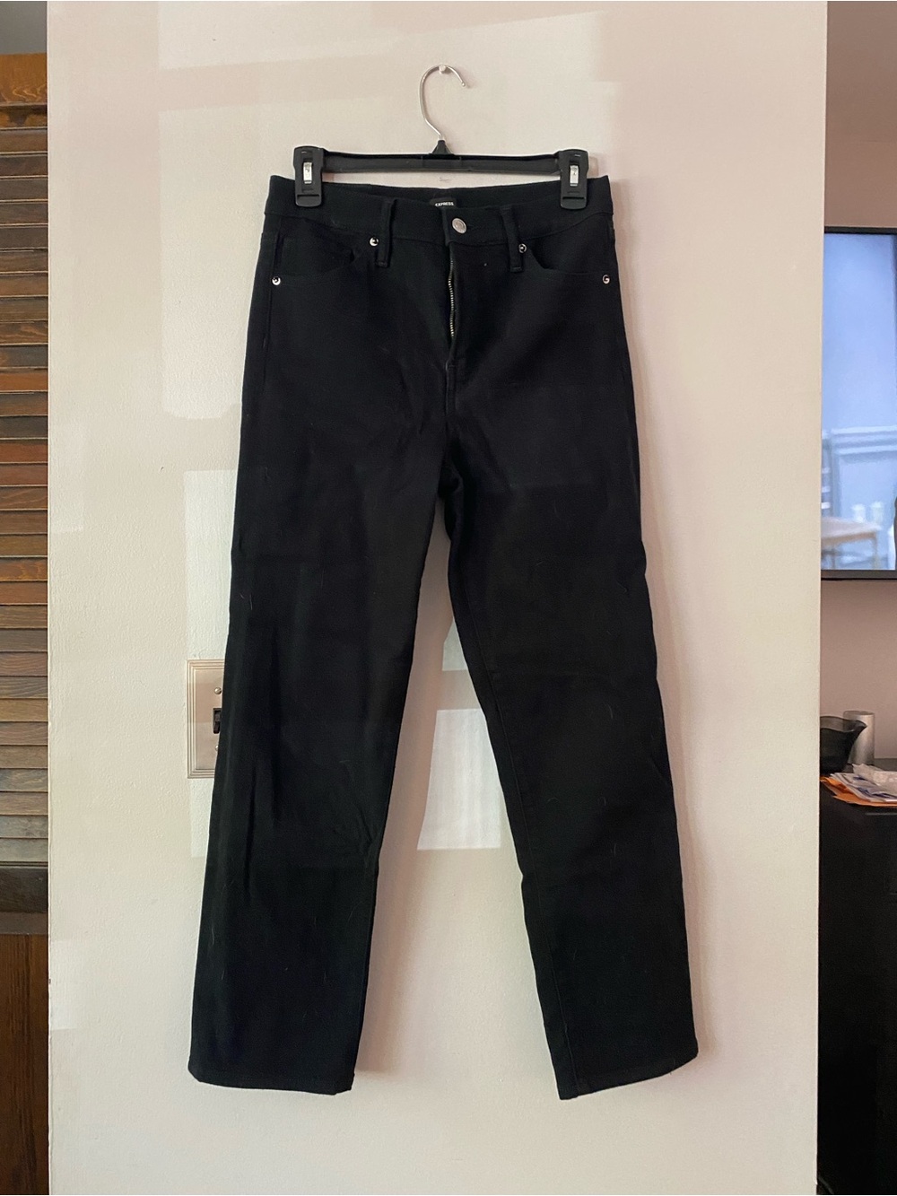 Express Black Straight Ankle Jeans